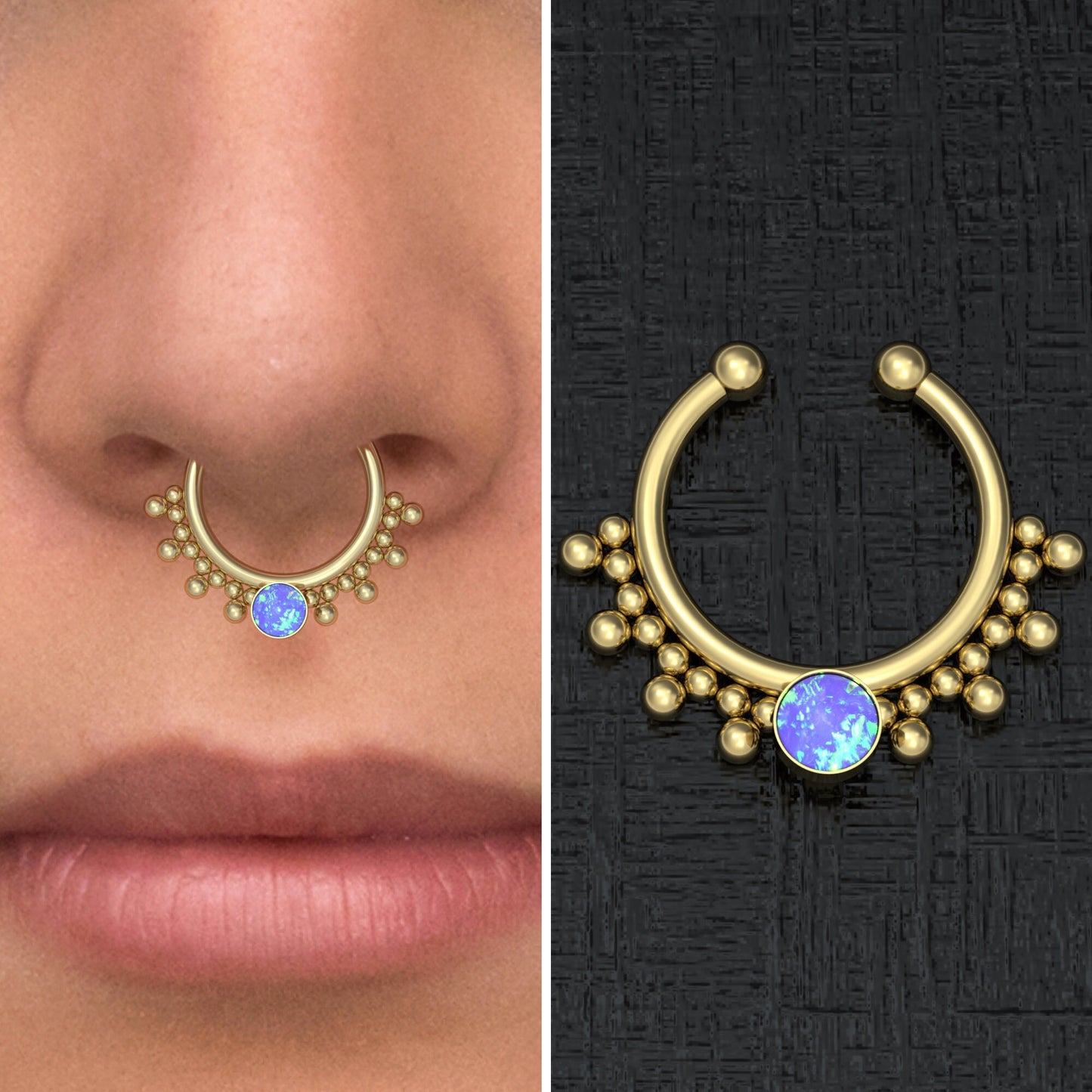 Fake Nose Ring Opal - TitaniumFashion