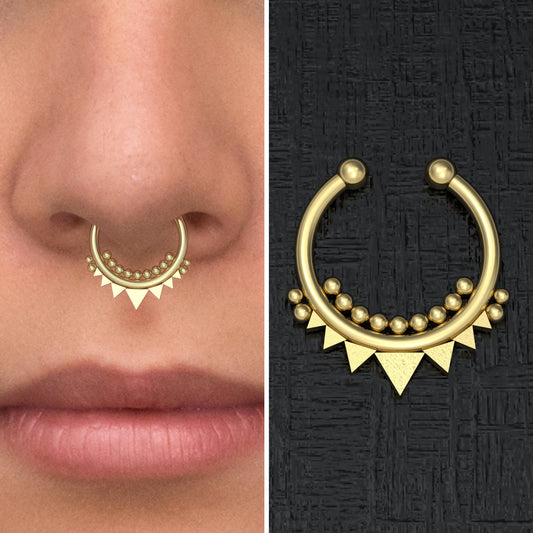 Surgical Steel Fake Septum Ring - TitaniumFashion