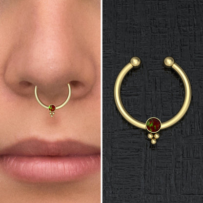 Fake Nose Ring Opal - TitaniumFashion