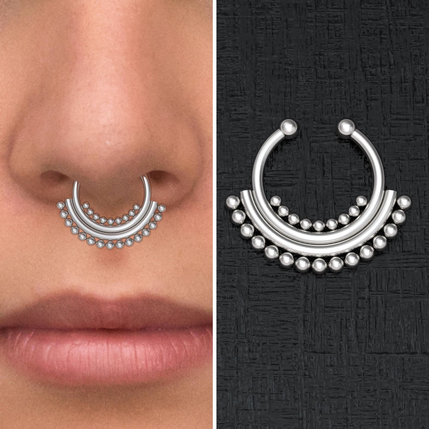 Fake Nose Ring Surgical Steel - TitaniumFashion