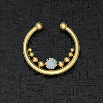 Fake Septum Ring Opal - TitaniumFashion