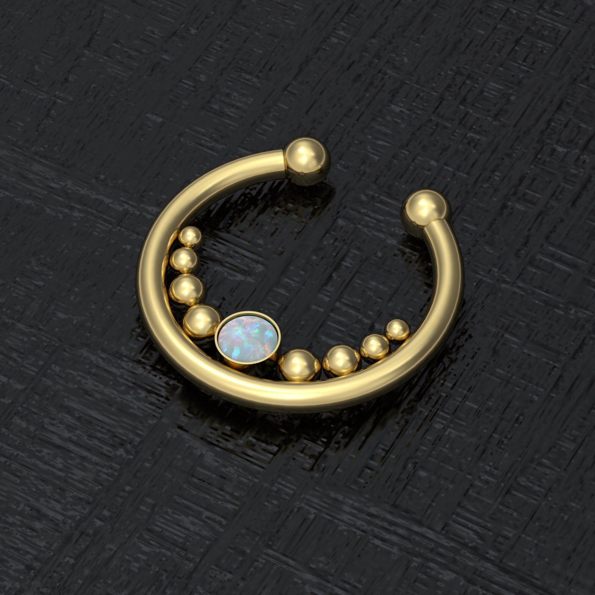 Fake Septum Ring Opal - TitaniumFashion