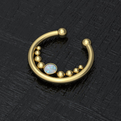 Fake Septum Ring Opal - TitaniumFashion