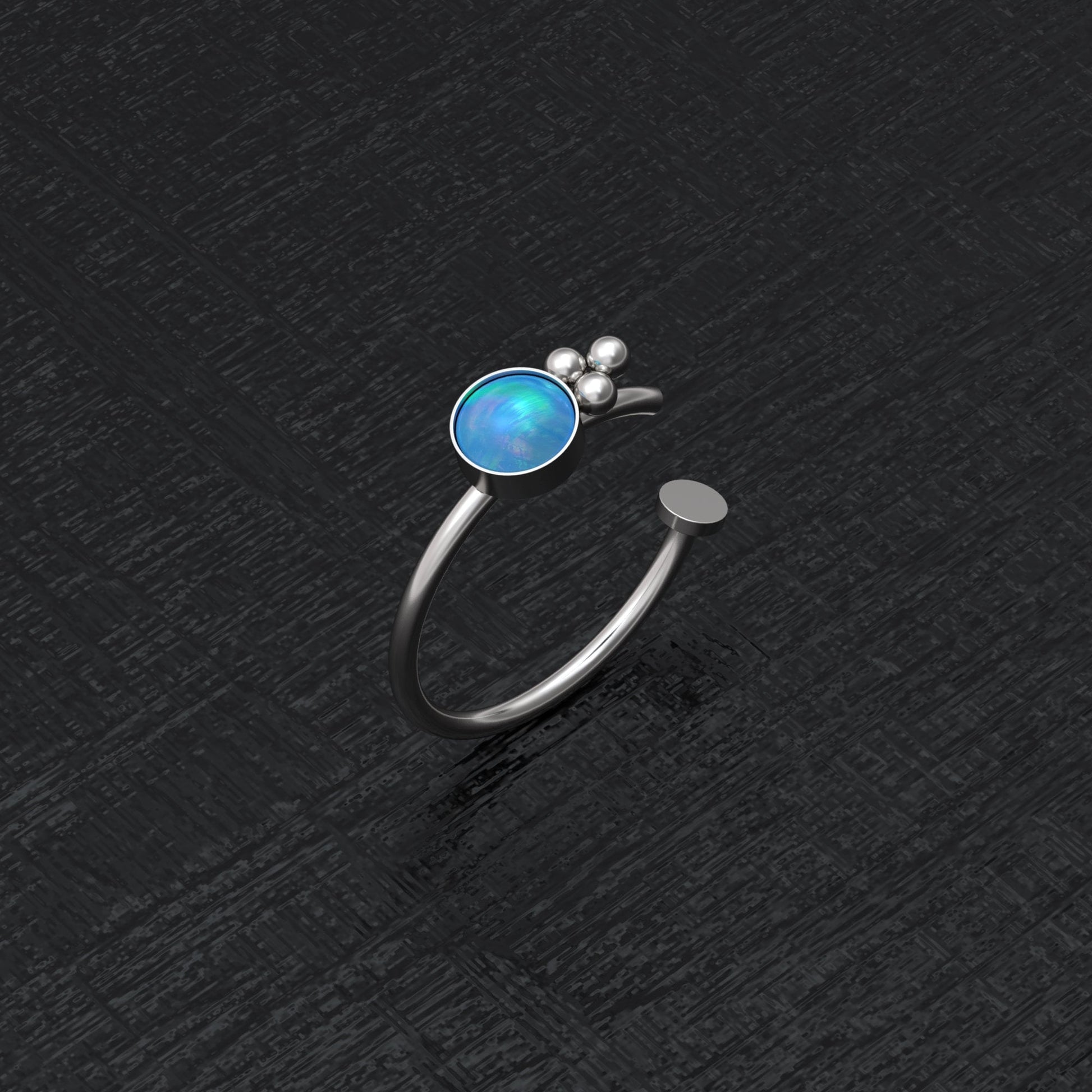 Surgical Steel Fake Nose Ring Opal - TitaniumFashion