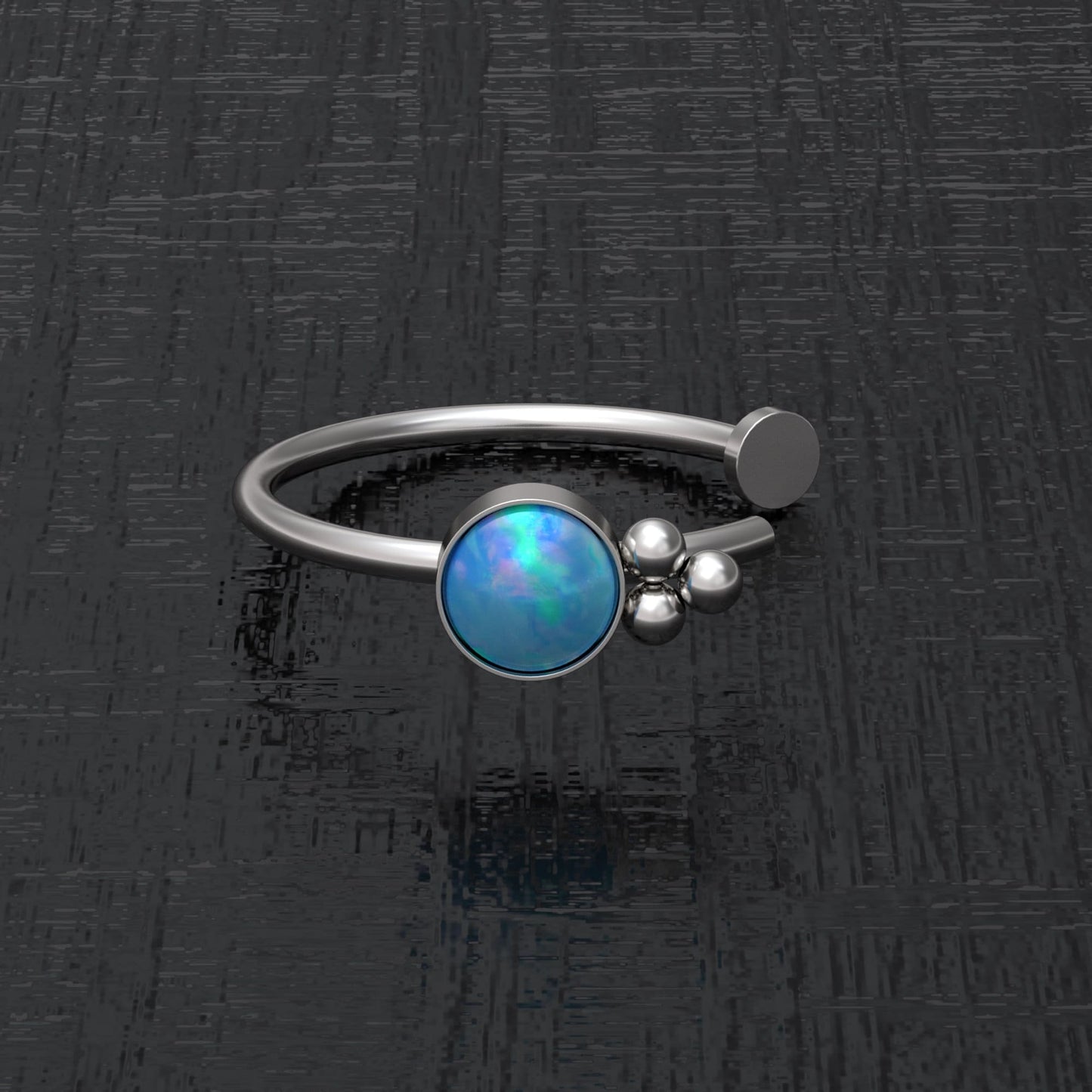 Surgical Steel Fake Nose Ring Opal - TitaniumFashion