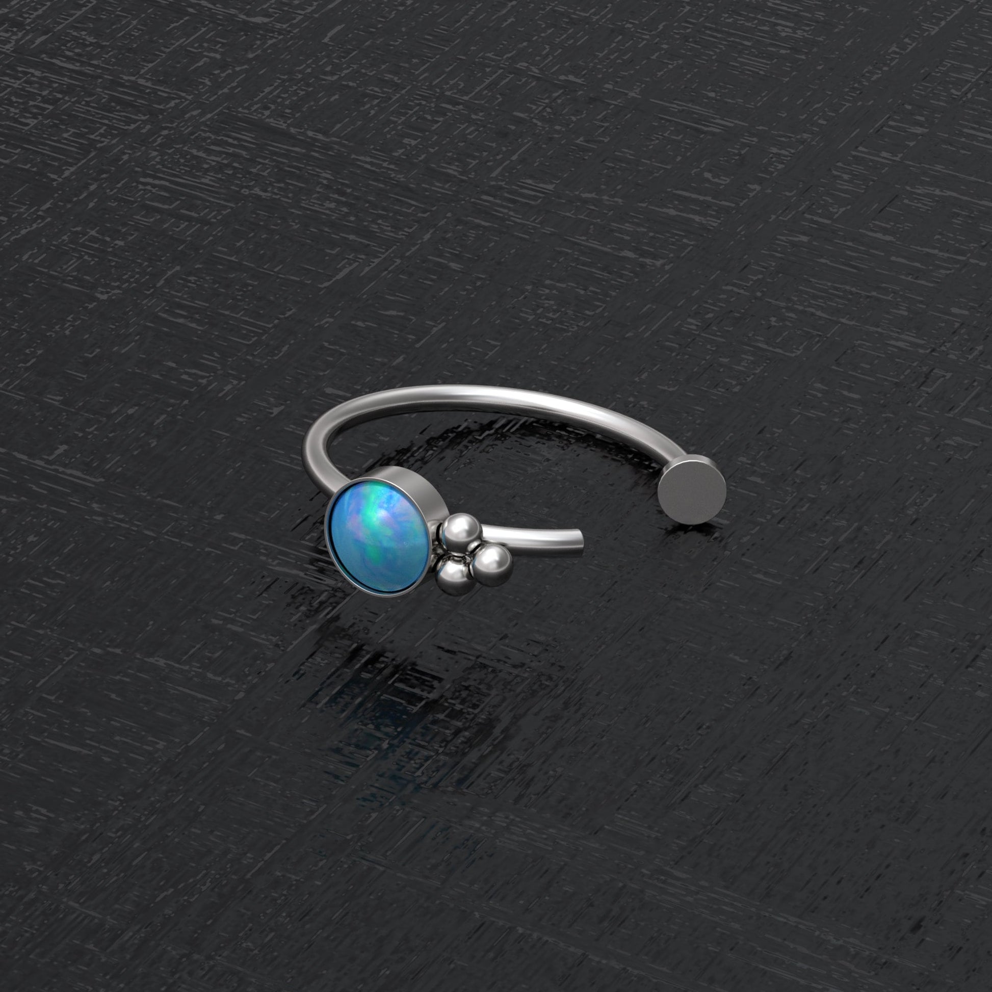 Surgical Steel Fake Nose Ring Opal - TitaniumFashion