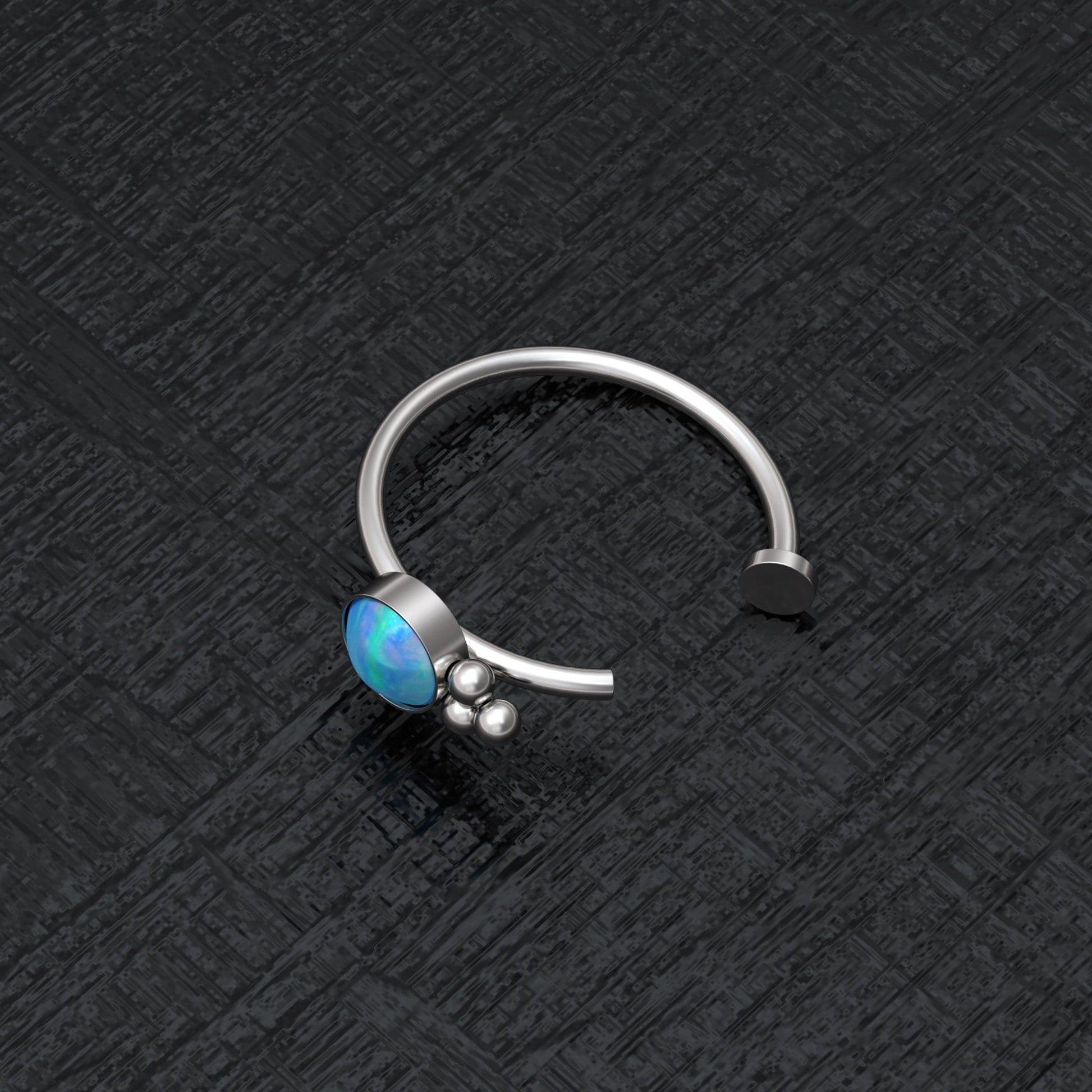 Surgical Steel Fake Nose Ring Opal - TitaniumFashion