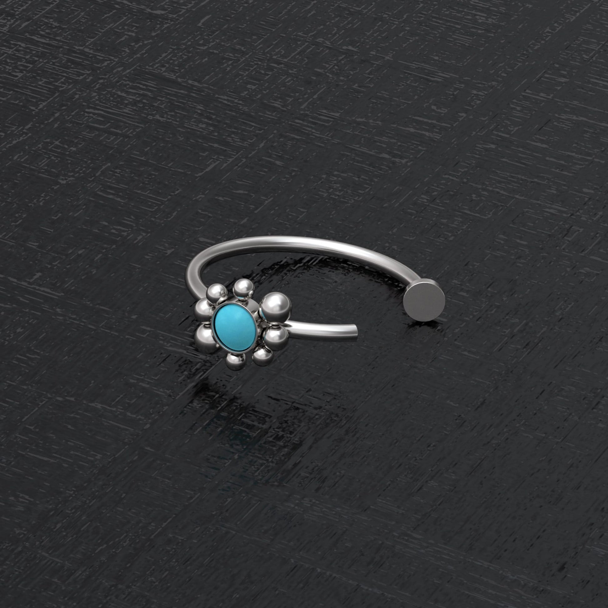 Fake Nose Ring Turquoise - TitaniumFashion