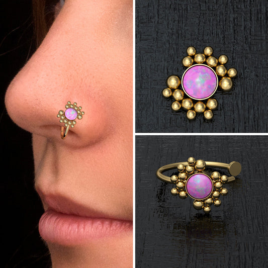 Fake Nose Ring Opal - TitaniumFashion