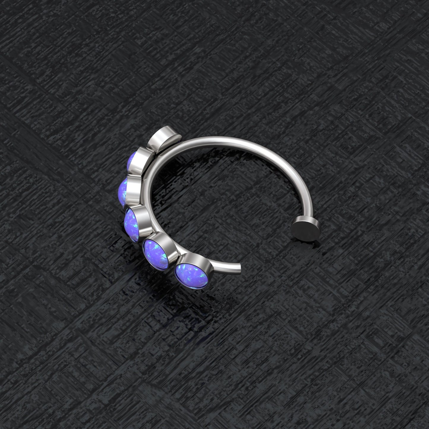 Fake Nose Ring Hoop Opal - TitaniumFashion