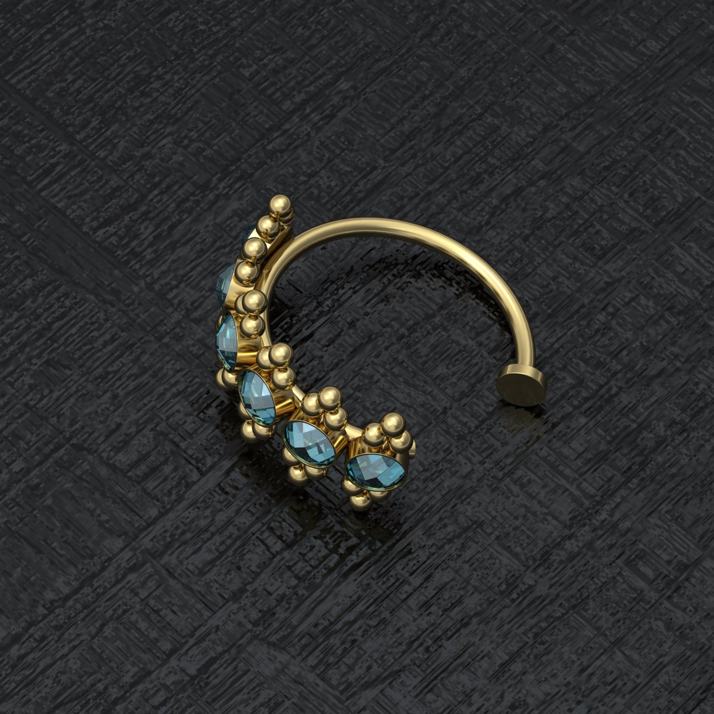 Fake Nose Ring Hoop CZ - TitaniumFashion