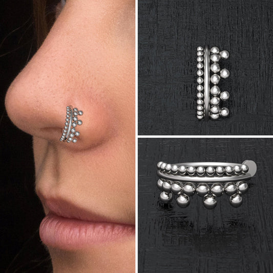 Fake Nose Ring - TitaniumFashion