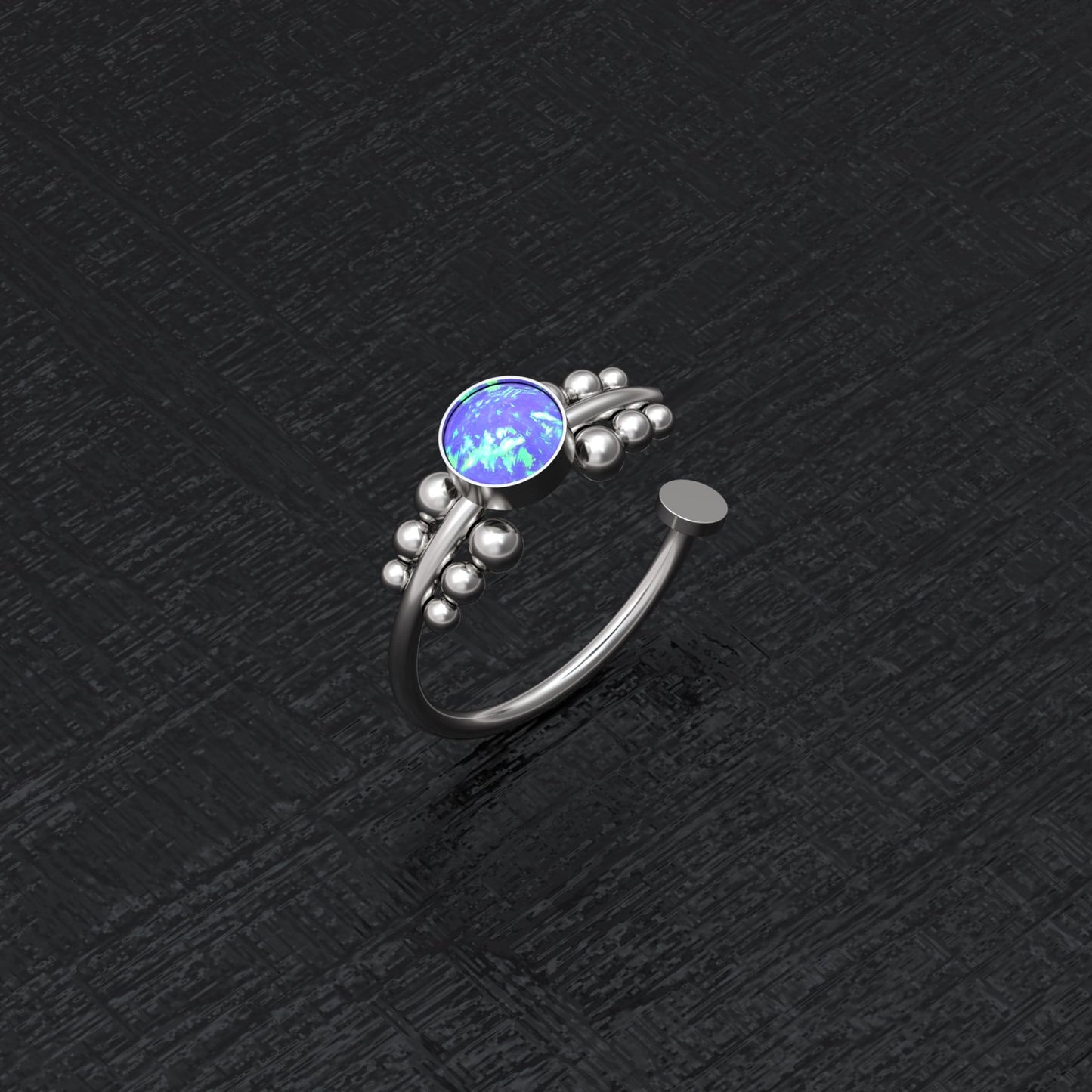 Fake Nose Ring Opal - TitaniumFashion