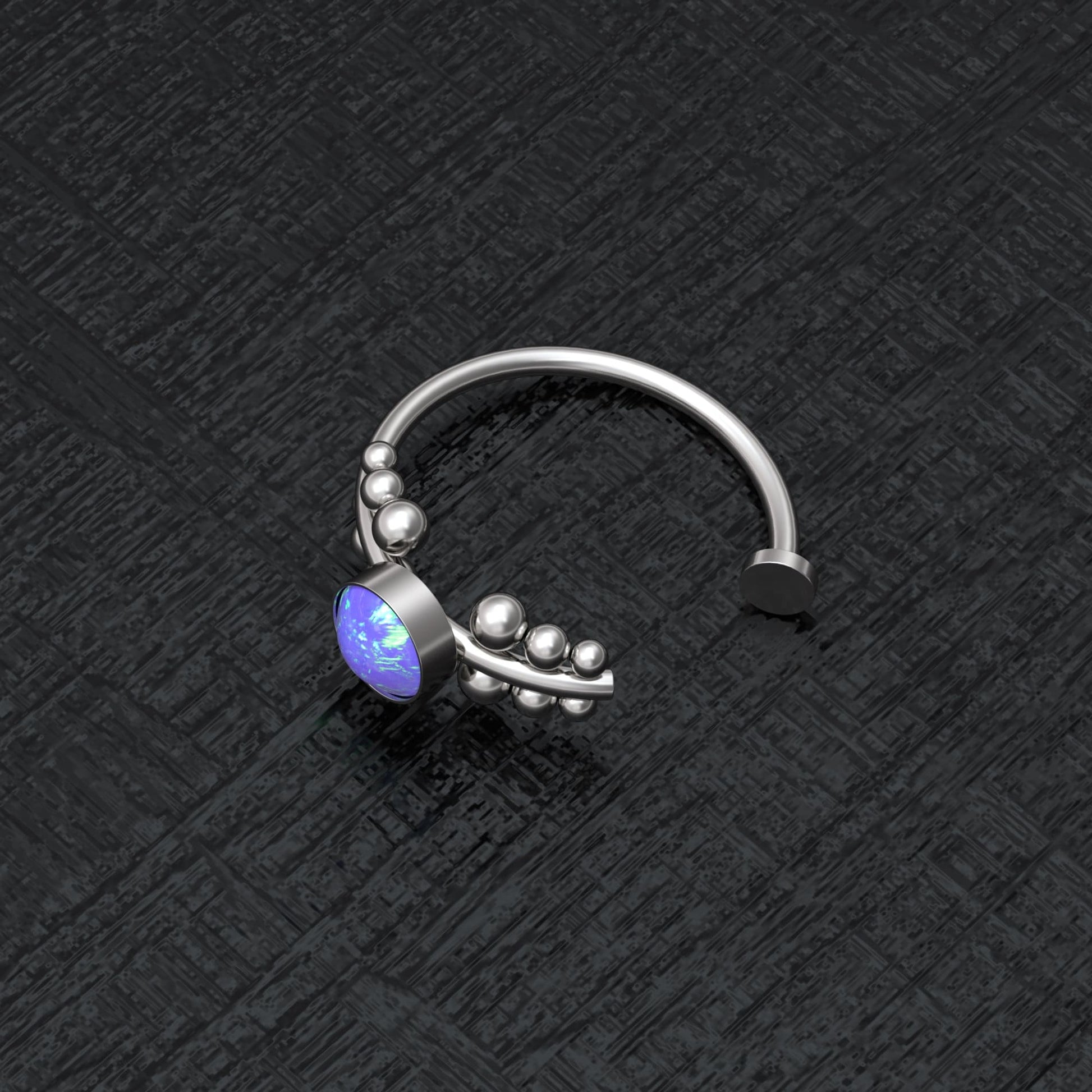 Fake Nose Ring Opal - TitaniumFashion