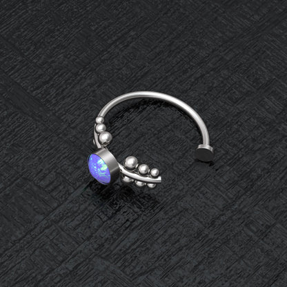 Fake Nose Ring Opal - TitaniumFashion